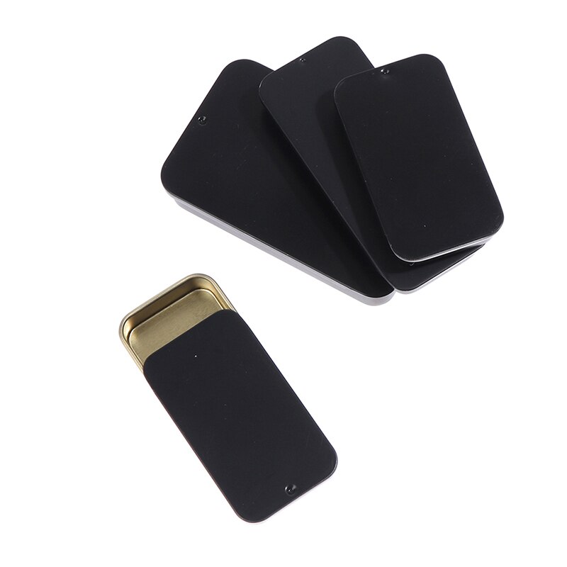 2pcs Tinplate Small Push-pull Box Solid Balm Box Metal Packaging Box