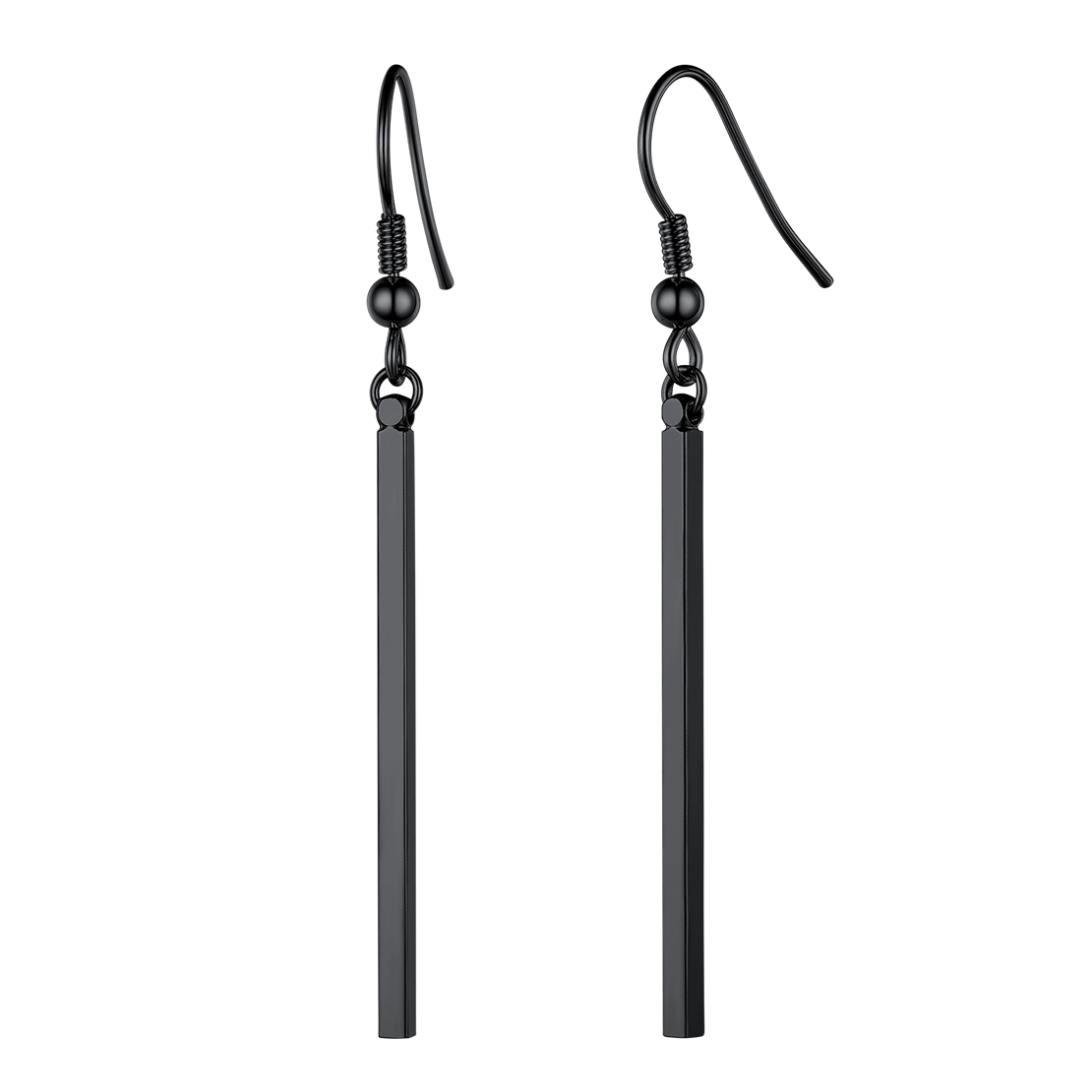 U7 Vertical Bar Earrings for Man Women Hypoallergenic Piercing Hook Hoop Bar Stripe Dangle Earring Daily Stylish Jewelry: BROWN