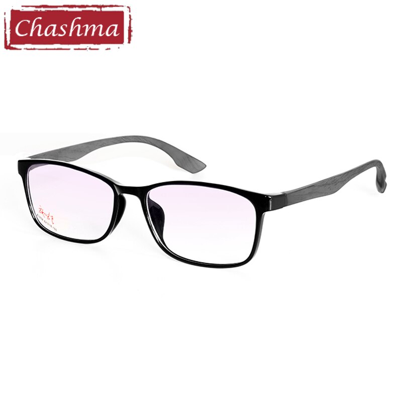 Chashma 158 mm Over Size Men Optical Glasses Frame Wide Face Male Eyeglasses for Big Face TR90 Light Flexible Prescription Glass: Gray Woodlike Arm