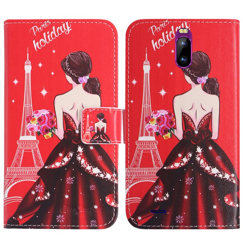 TienJueShi-Funda de cuero con tapa de protección para adolescentes, estilo Patter, DUODUOGO J6 Plus, monedero
