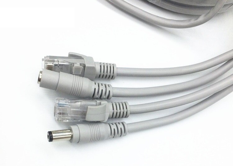 RJ45 Ethernet CCTV Cable Cat5e DC Power Cat5 Internet Network LAN Cable Cord PC Computer For POE IP Camera System Concatenon