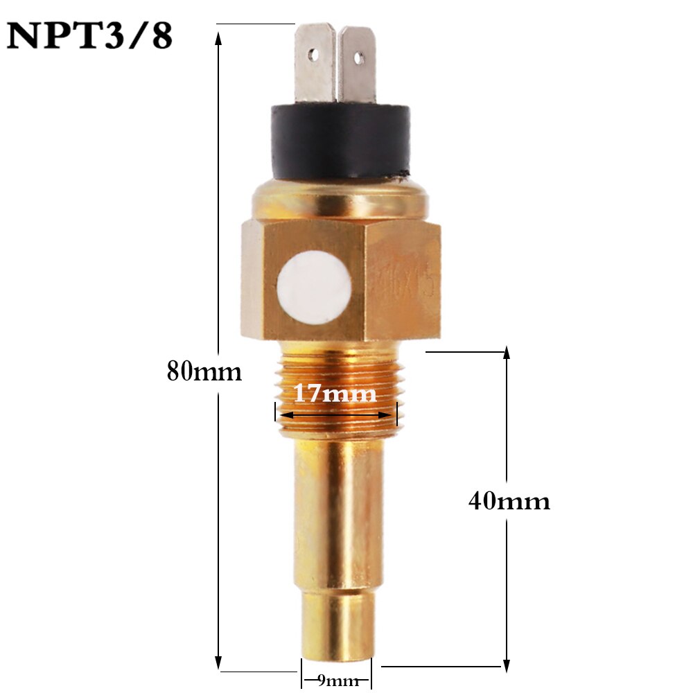 Water Temperature Sensor For Car Boat Marine Water Temperature Gauge Alarm Sender 3/8NPT 1/4NPT M14 M16 M18: NPT 3 8