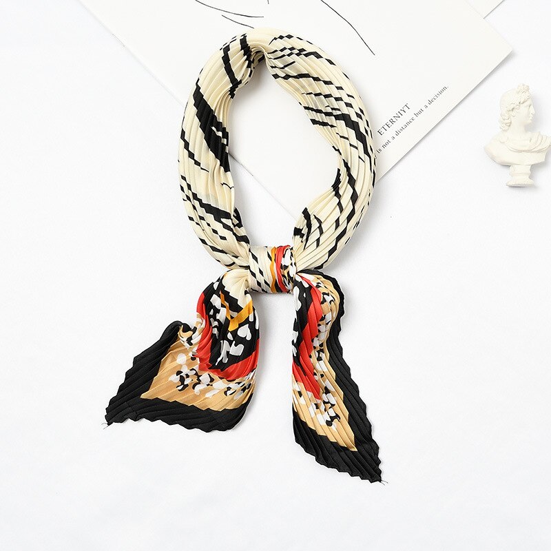 Zebra Print Kleine Zijden Hoofd Sjaal Vrouwen Bandana Krinkel Zachte Zomer Das Decoratie [3961]