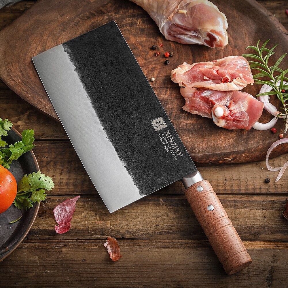XINZUO 7 Inches Cleaver Knife Chinese Chef Knife Forged Kitchen Knife Stainless Kitchen Knives