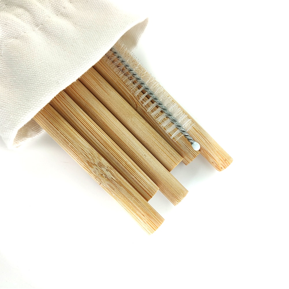 6 uds cero residuos bambú pajas de beber + 1 Uds la naturaleza Sisal cáñamo cepillo limpiador reutilizable ecológico paja /bar/restaurante