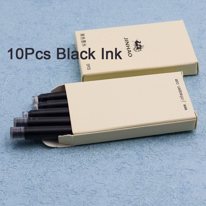Pluma estilográfica JINHAO 599A, juego de bolígrafos de tinta correctora de postura de escritura de 0,5 Mm para útiles escolares para estudiantes, papelería: 10pcs black ink