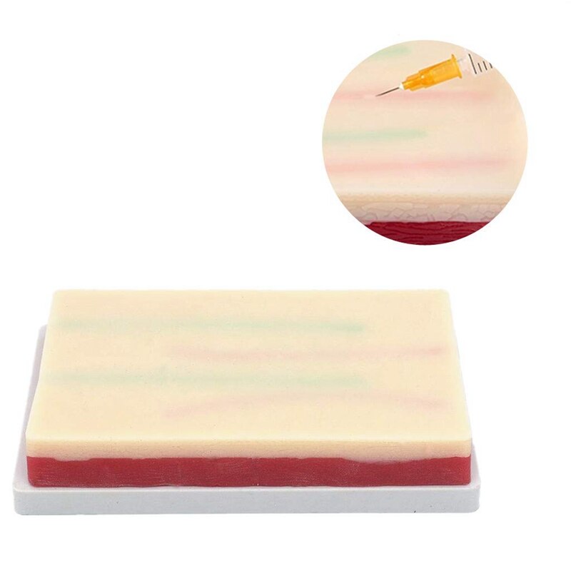 Venipuncture Iv injection Training Pad Model, Silicone Human Skin Suture Training Model, injection Practice Pad, 4 Veins Imbedde