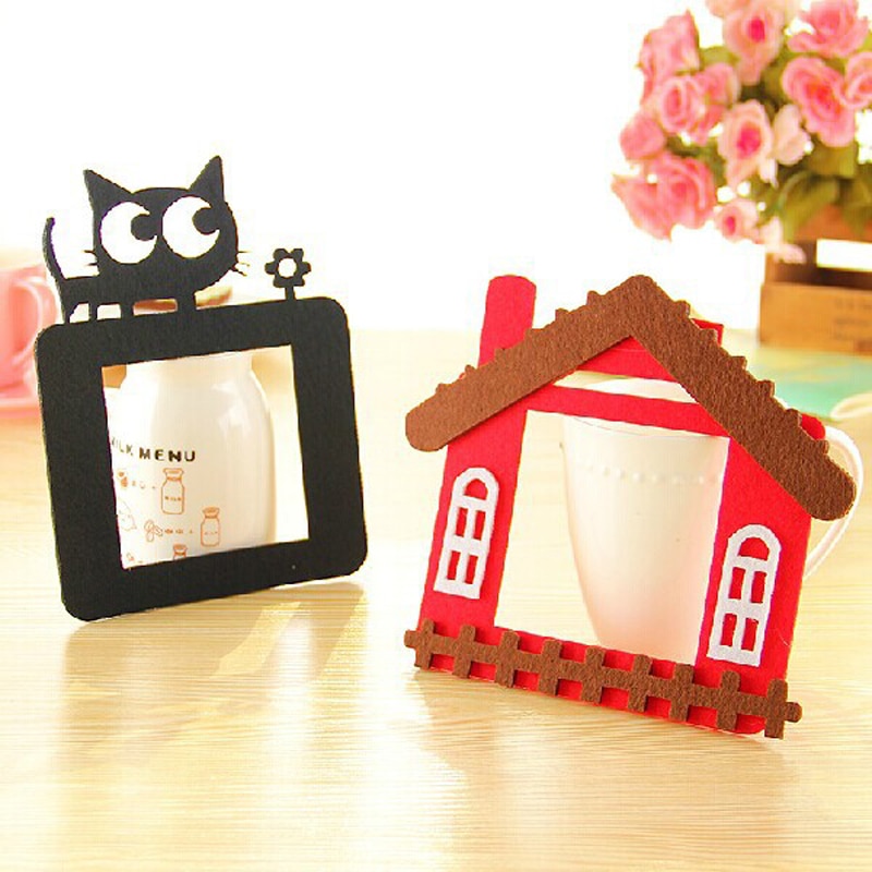 Słodki kreskówka filc dziurawy-na zewnątrz przełączanie naklejki kreatywna dekoracja domu kreskówka ścienna naklejki umieszczone filcowe puste gniazdo przełącznika