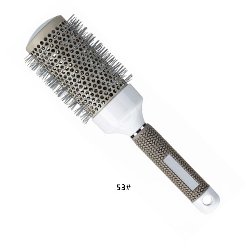 Ionic Curling Hair Brush Barber Comb Rolling Comb Hairstyling Tool Accessories for Home Beauty Salon Hair Ceramic Round Comb: 53mm