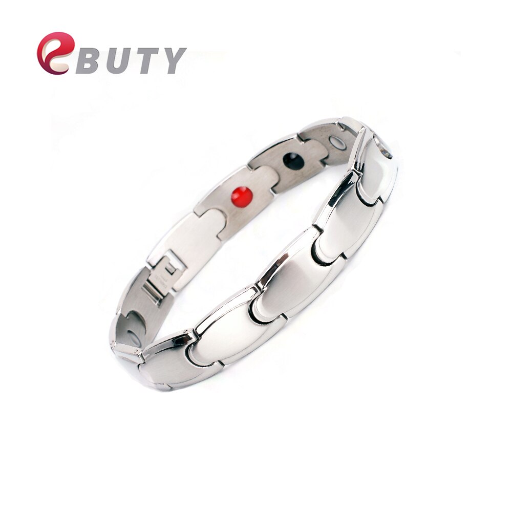 EBUTY Gesundheit 4 Elemente Armbinde Edelstahl Armreif Frauen &Ampere; Männer Armbinde Schmuck Mit Kasten Hologramm Armbänder