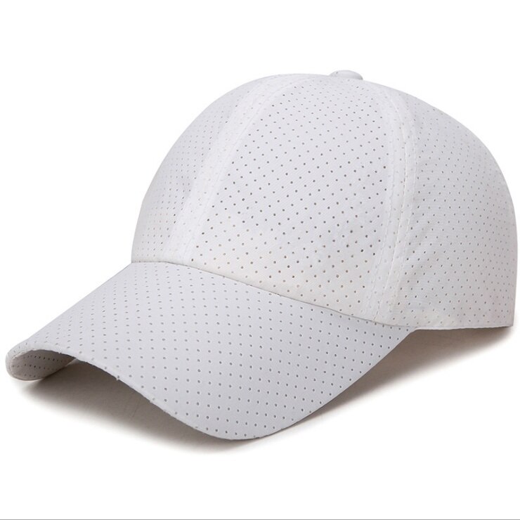 1Pc Mannen Vrouwen Zomer Snapback Sneldrogend Mesh Baseball Cap Zonnehoed Bone Ademend Hoeden: WHITE