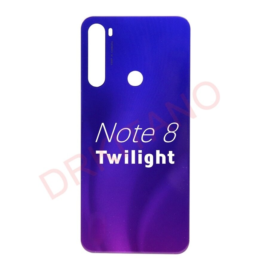 Voltar vidro capa para xiaomi redmi note8 nota 8 pro bateria capa traseira habitação painel da porta substituição + adheisve adesivo m1908c3jh: Note8-Purple