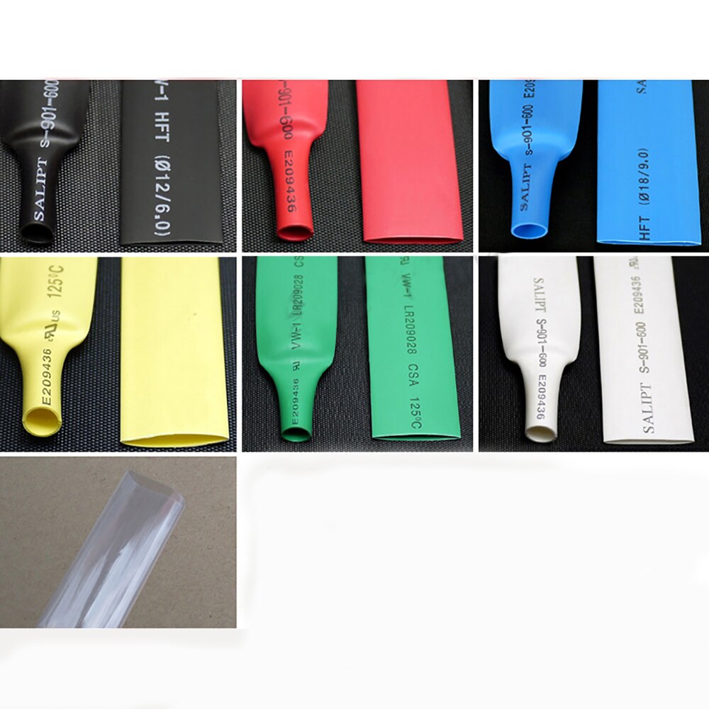 5meters 10mm PE Heat Shrink Tubing 2:1 Heat Shrinkable Tubes Electrical Wire Sleeve white/red/green/blue/Transparent/yellow