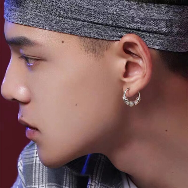 1pc brincos de aço inoxidável do parafuso prisioneiro dos homens para as mulheres hip hop hoop brinco para homens brincos punk gothic ear stud jóias festa presente