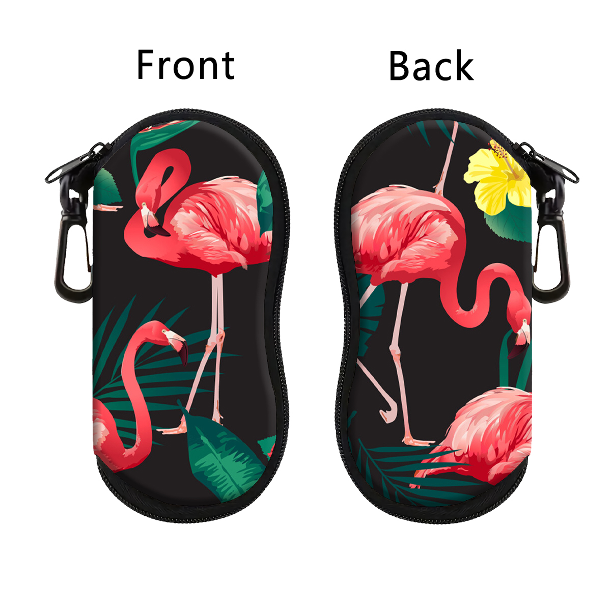 Flamingo Soft Shell Brillenkoker Roze Vogel Bril Beschermende Shell Kledingaccessoires Mannen Vrouwen Mode Brillentas: WHITE