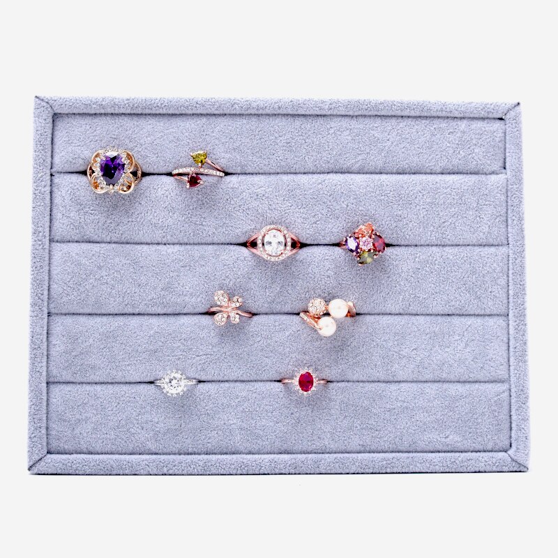 Anneau classique présentoir bijoux présentoir velours lin bijoux présentoir plateau velours lin