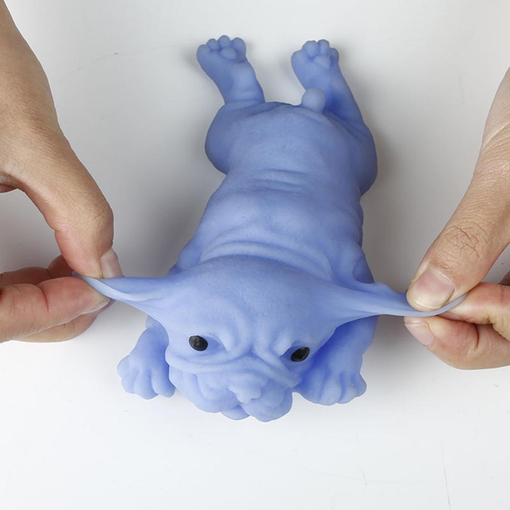 Bouledogue en Silicone souple et réaliste, jouet Animal doux et mignon, anti-Stress, pour enfants et adultes