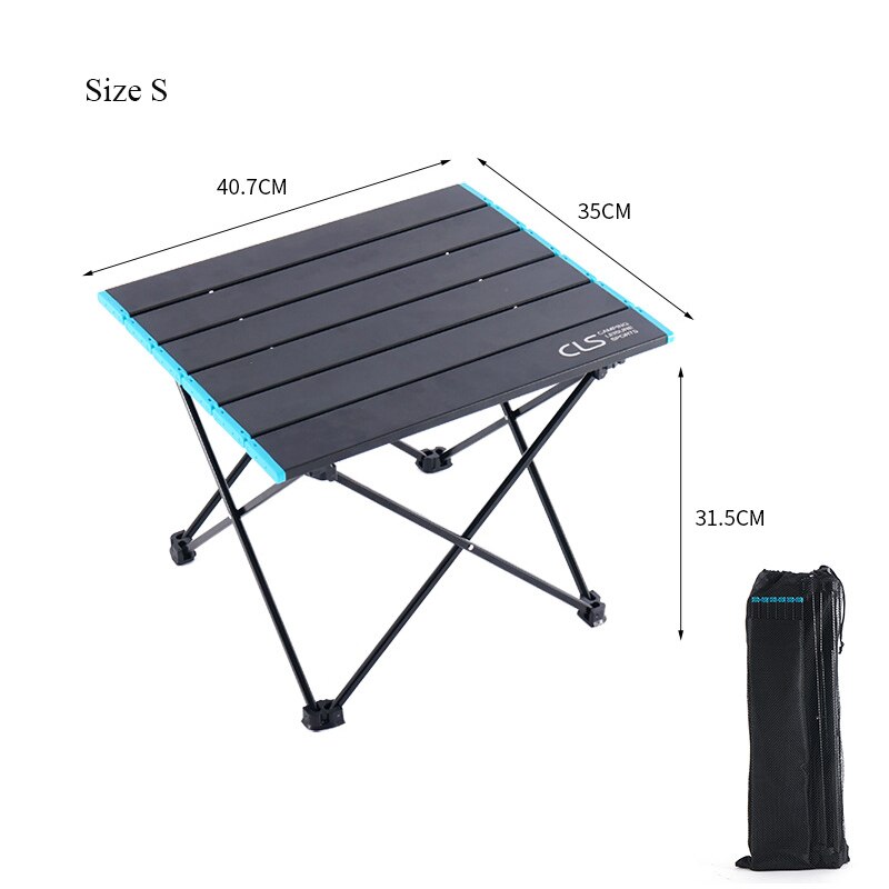 Udendørs foldebord aluminiumslegering ultralet campingbord bærbart sammenklappeligt spisebord til grill bjergbestigning picnic: S bord