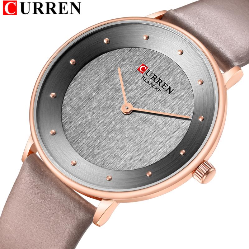 Mooie Vrouwen Quartz Horloges Slanke Mode Lederen Dames Polshorloge Reloj Mujer Curren Vrouwelijke Klok Voor Vrouwen