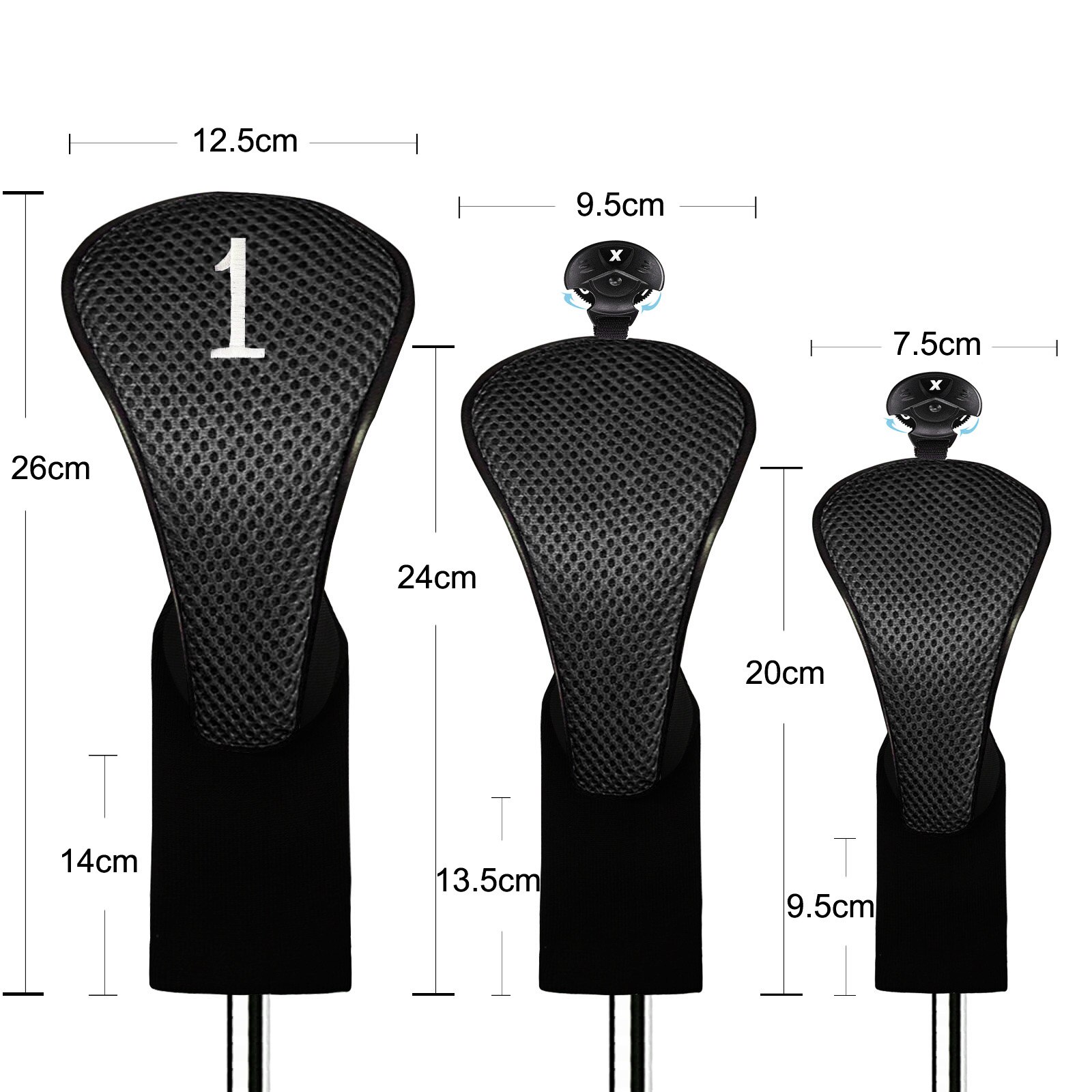 4/3/1 Pcs Set Golf Club Head Covers for Woods Clubs Headcover 1# 3# 5# Driver Fairway Hybrid Golfing Trainer Cover