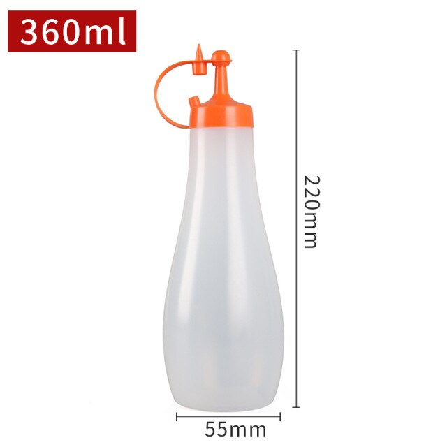 Würze Squeeze Flasche Sauce Squeeze Squirt Flasche für Küche Sirup Salat Dressing Öl Ketchup Container Food Dispenser: Orange-360ml