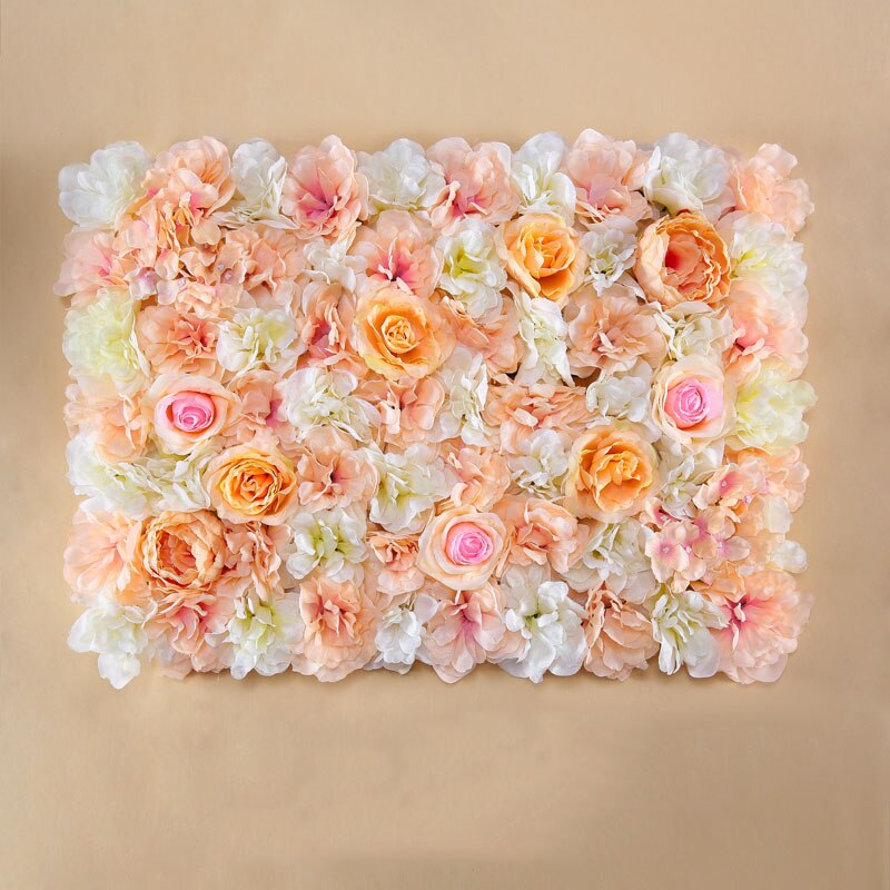 yumai 40*60 cm Roses Petal Artificial Flower Block Wedding Backdrop Wall Hanging Decoration Peony Head Tile Rose Flowers Panel: 7