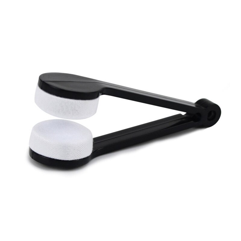 1Pc Mini Twee-Side Bril Borstel Microfiber Brillen Cleaner Bril Schoonmaken Wrijven Cleaner Lenzenvloeistof Borstel Scherm Wrijven: Black