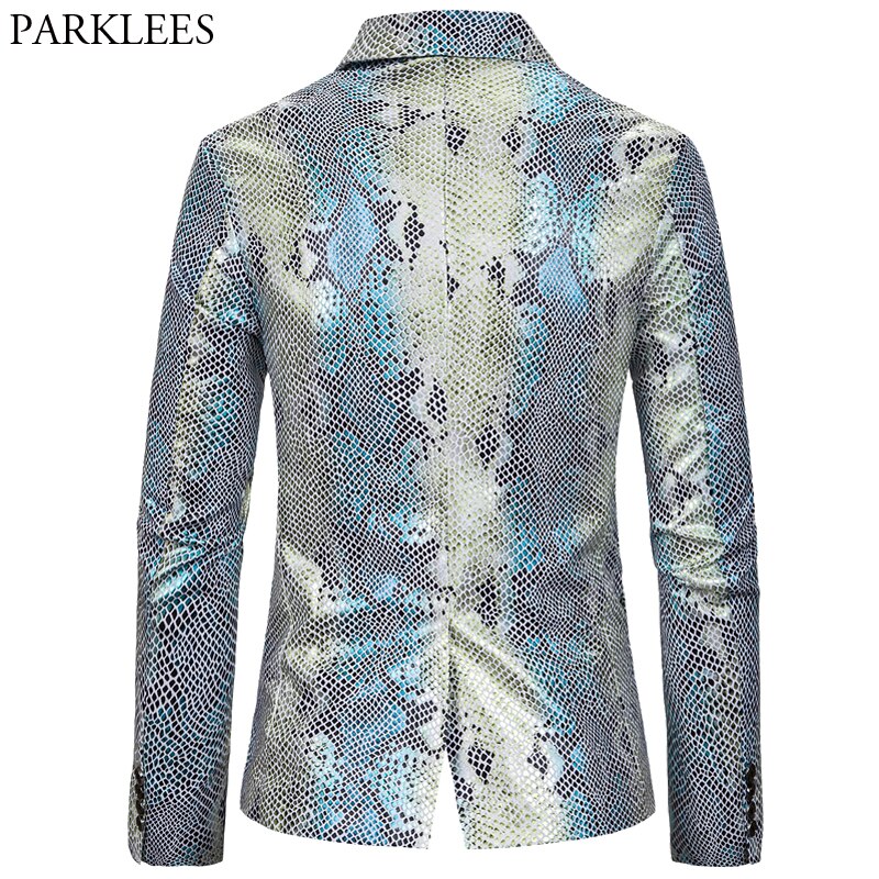 Hopeanvärinen kiiltävä miesten bleiseri kalansuomukuviolla miesten bleiseritakki tanssiaispuvut miesten lava-asut miesten puvuntakki bleiserit miehille
