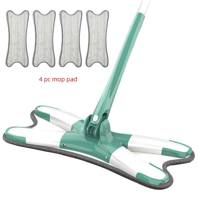 Balai serpillière plat de type X, outil de nettoyage ménager sans les mains, serpillière paresseuse, serpillière à 360 degrés: Marron