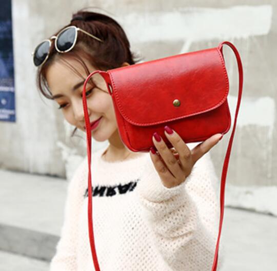 Eenvoudige Mini Mobiele Telefoon Crossbody Bag Solid Vrouwen tassen Super licht Vierkante Enkele Schoudertas Flappen PU Leer: burgundy