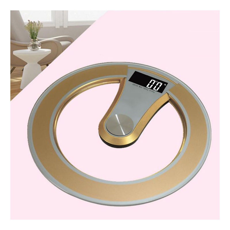 Intelligent Electronic Weighing Scale Accurate Electronic Body Weighing Scale Meter 330*330*33mm Round Tempered Glass 180kg