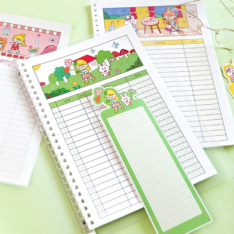Yisuremia Kawaii B5 Losbladige Hervulbare Woordenschat Woord Boek Engels Geheugen Studie Notebook School Briefpapier