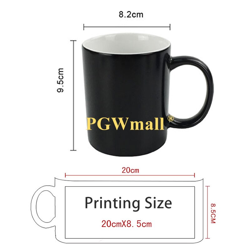 Color changing 11oz Ceramic Sublimation Photo Mugs Blank Cup DIY Mugs Heat Transfer