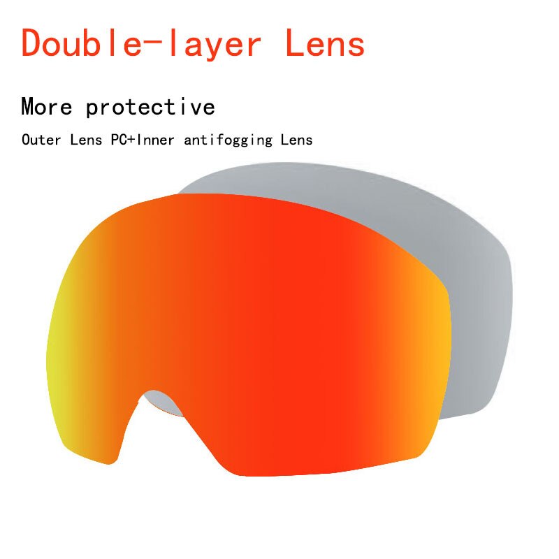 Double-Layer Skibril Grote Cilindrische Double-Layer Anti-Fog Ski Bril Voor Mannen En Vrouwen Ski apparatuur Kan Dragen Bijziendheid