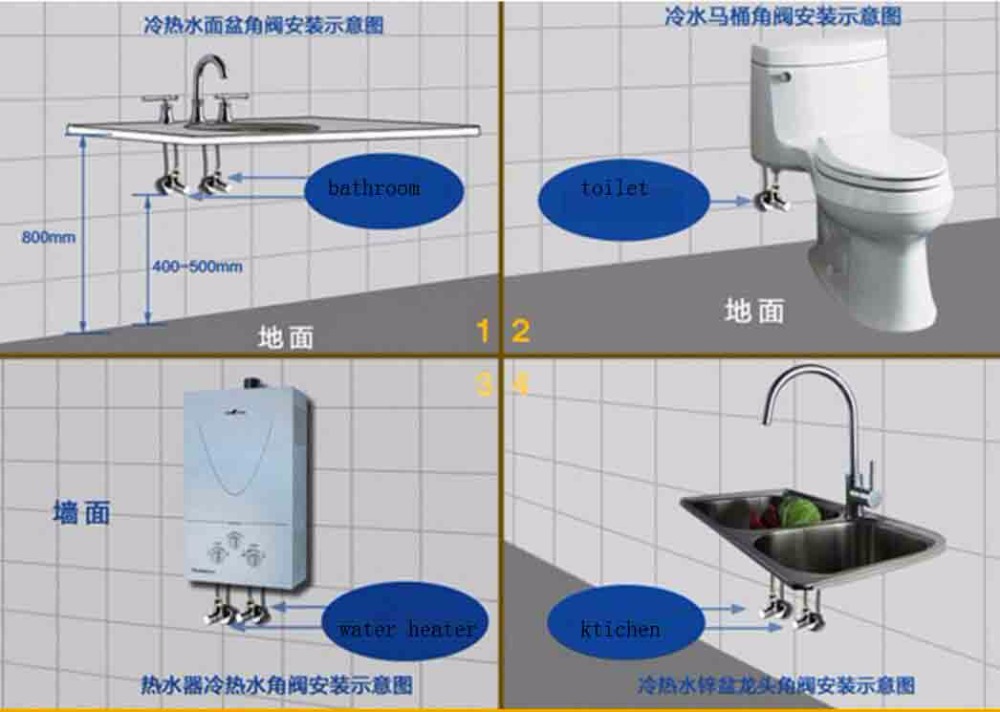 Dofaso ventil armatur type krom toilet bidet bruseventil krom poleret solid badeværelse bruser vandhane  g1/2 vand