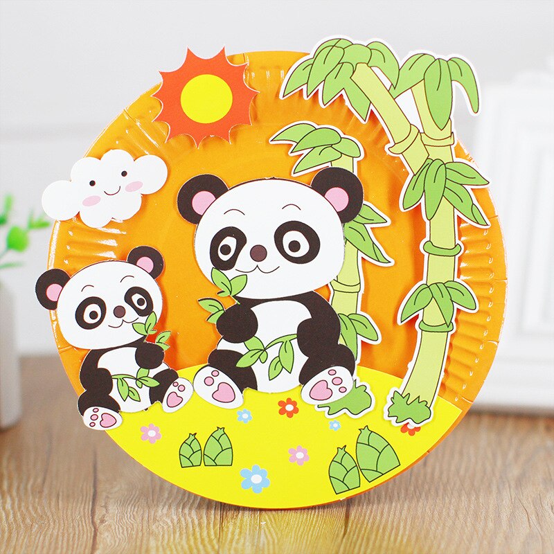 Dysk do papieru malowanie przedszkole pakiet materiałów płyta naklejki malowanie Puzzle dla dzieci kreatywne ręcznie dzieci papier do majsterkowania płyty
