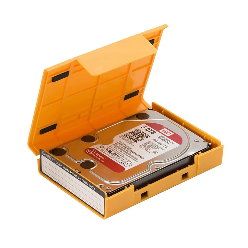 ORICO 3.5" Portable Hard Disk Protection Box Hard Drive External Storage Case with Moisture-proof and Shockproof Hard Drive Case: Gold