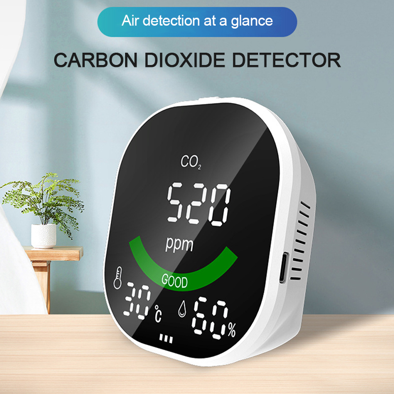 Portable Air Monitor Temperature Humidity Tester CO2 Detector Classrooms Restaurants CO2 Monitor Infrared NDIR Detector