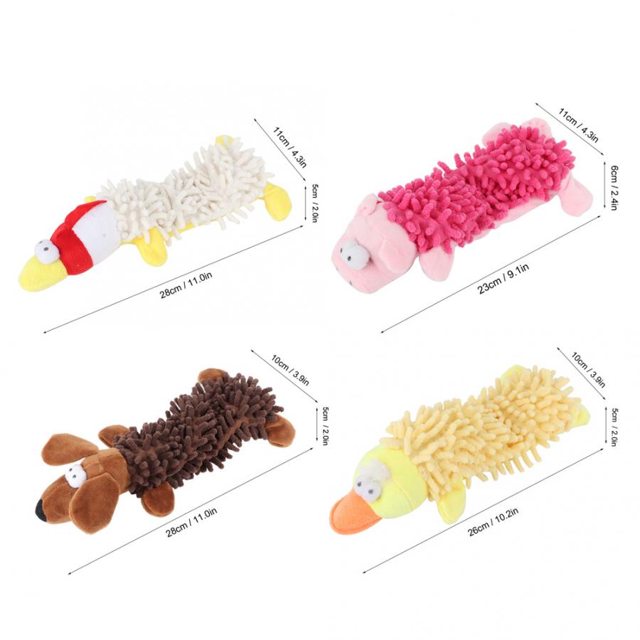 Pet Cat Small Dog Plush Toy Cute Animal Shape with Sound Device for Molar Teeth Playing Biting Small Dog Toy Pet Cat Plush Toy