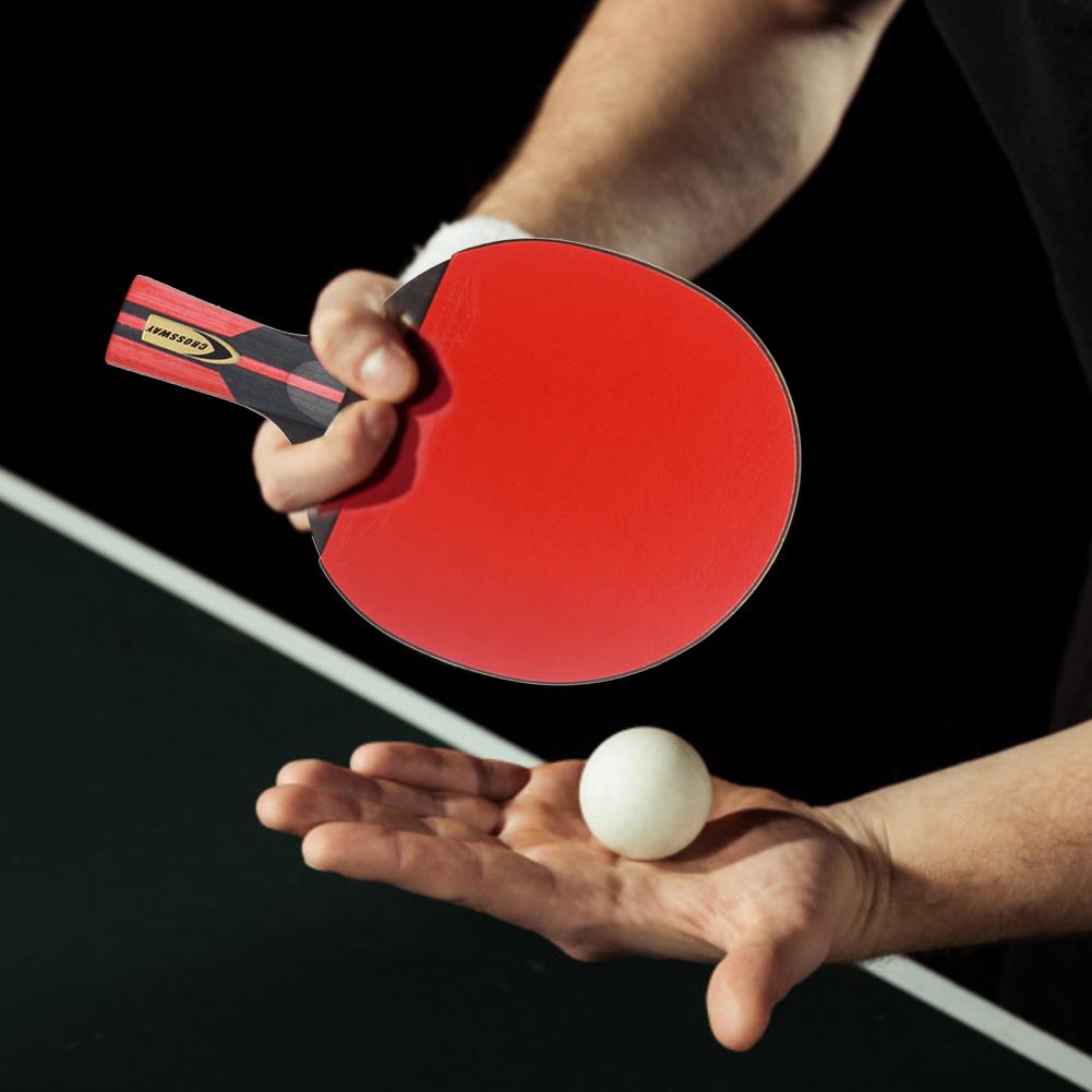 CROSSWAY Table Tennis Rackets Set Sponge Sweat-Absorbent 6-Star Table Tennis Racket Set for Beginners Equipment