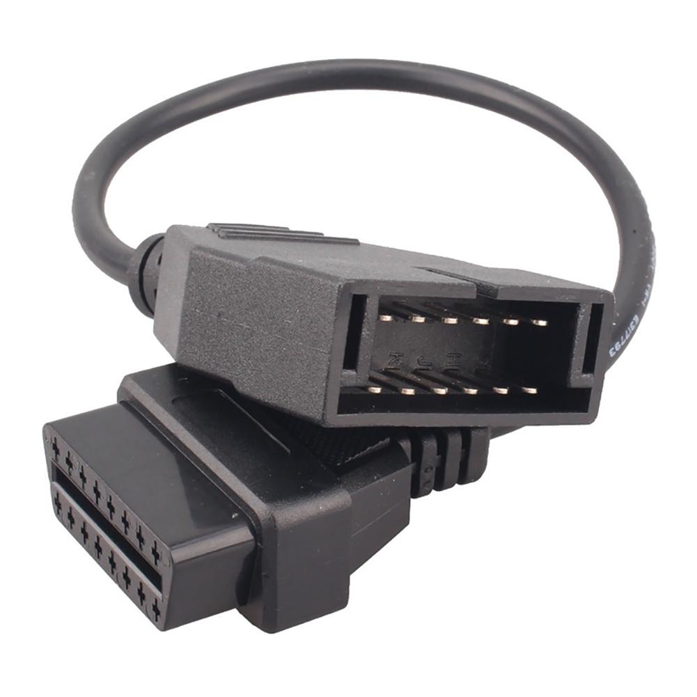 12 Pin to 16Pin OBD/OBD2 Connector Diagnostic Cable Black for Daewoo Adapter