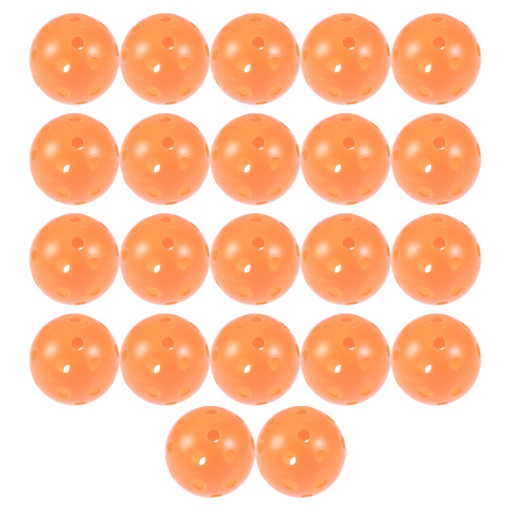 22 st golfbollar av plast i officiell storlek golfbollset för inomhusträning utomhus: Orange