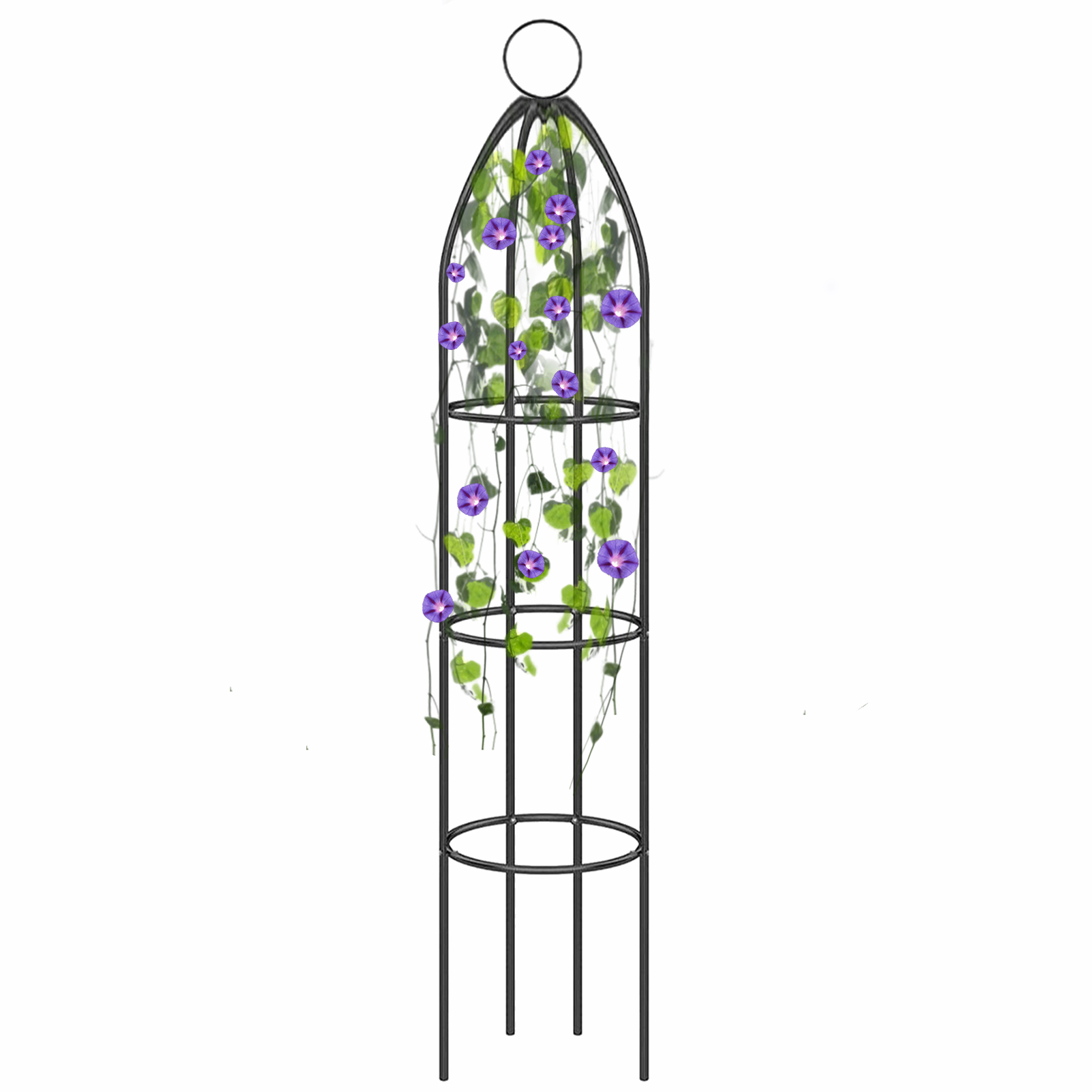 Estante de hierro desmontable para plantas trepadoras, marco de soporte para cultivo de flores y verduras, enrejado para jardín al aire libre, decoración de jardín: 142cm black