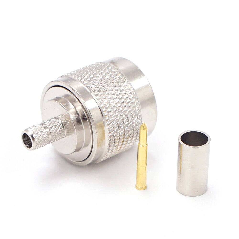 10 Connecteurs RF N Male Pour Câbles RG58, RG142, RG400 – Sertissage, Neufs