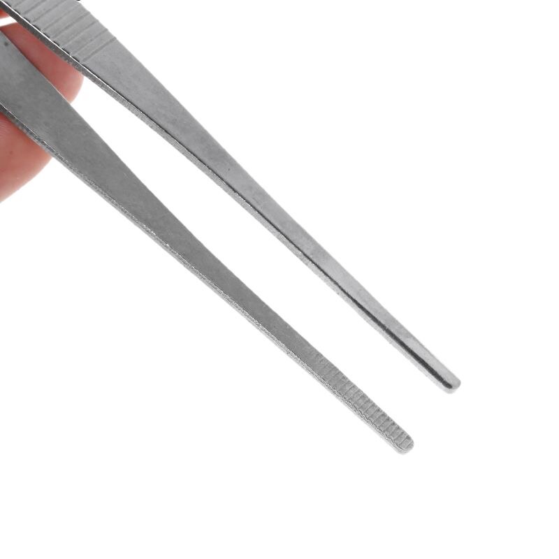 Toothed Tweezers Barbecue Stainless Steel Long Food Tongs Straight Home Tweezer Garden Kitchen BBQ Tool 5 Sizes D08D