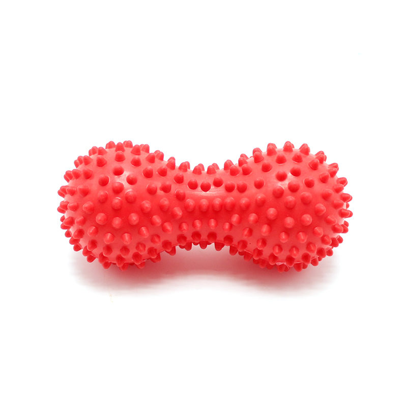 Peanut massage bold spiky trigger point relief muskelsmerter stress peanut ball terapi sundhedspleje gymnastiksal muskel relex apparater: Rød