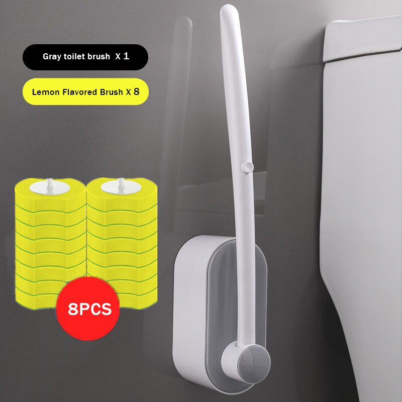 Wegwerp Wc Borstel Plastic Toiletpot Schoner Borstel Houder Zonder Dode Hoek Wandmontage Cleaner Badkamer Hardware: YELLOW