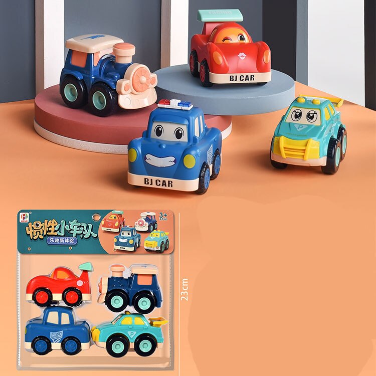 Car set Children&#39;s inertial engineering team baby excavator toy city sanitation toy car: BJ673