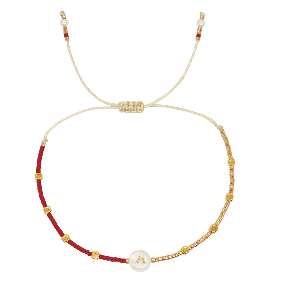 Kkbead Miyuki Pulseras Sieraden Voor Vrouwen 26 Eerste Armband Cadeau Sieraden Schelp Letter A ~ Z Alfabet Armbanden