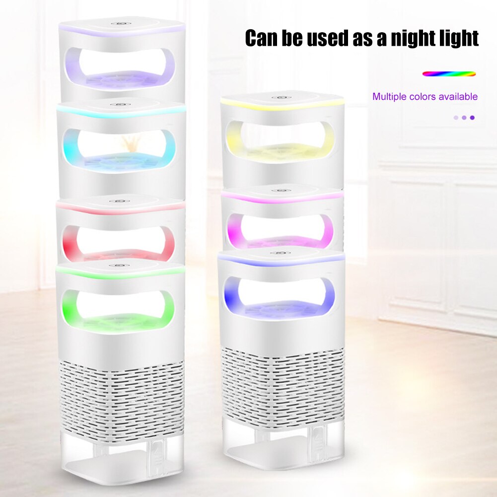 Trampa antimoscas e insectos eléctrica recargable por USB, luz LED nocturna silenciosa, lámpara antimosquitos (pantalla táctil) para el hogar